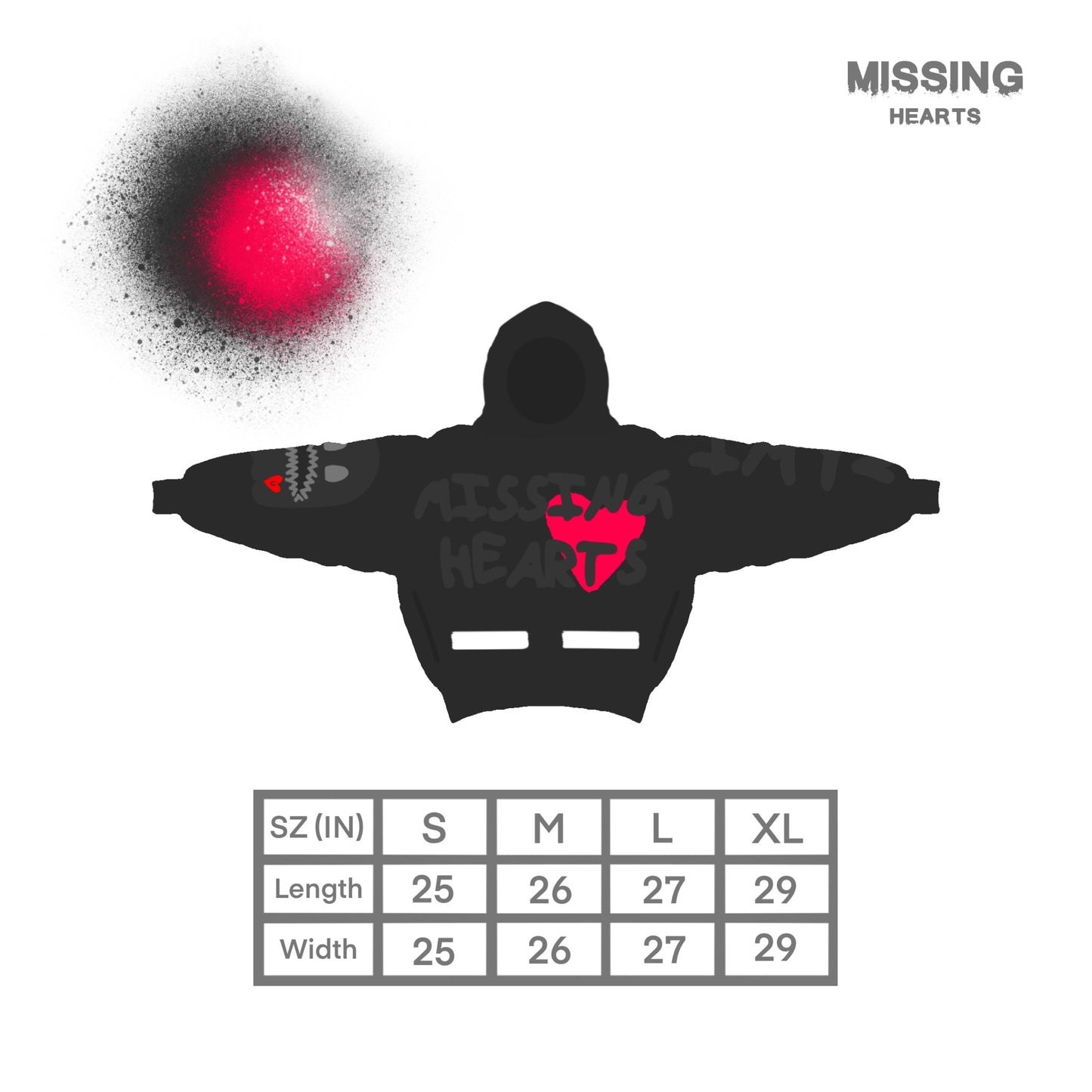 Missing Hearts V1 Soot Hoodie