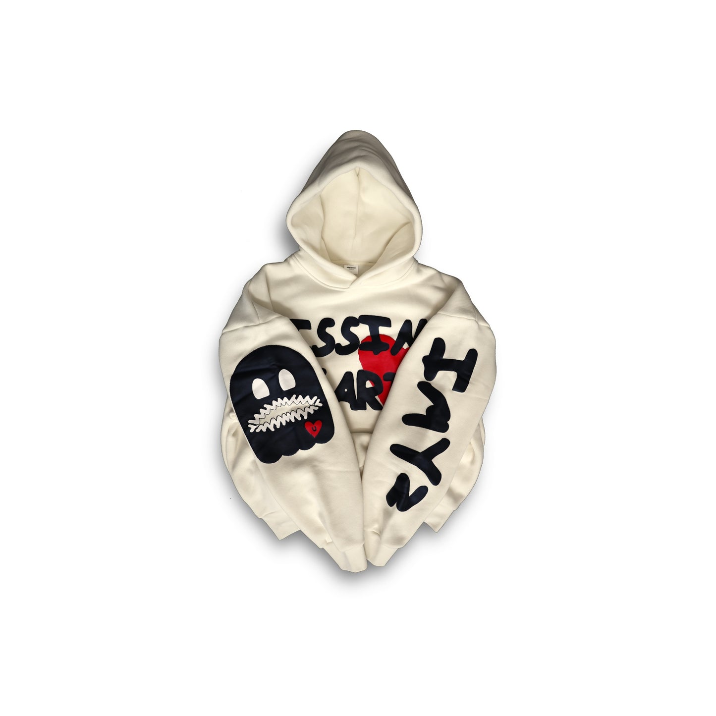 Missing Hearts V1 Cream Hoodie